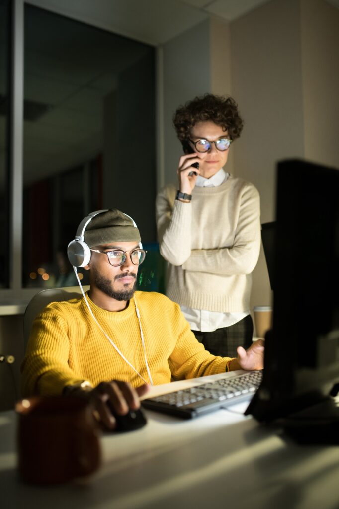 Person working late at night