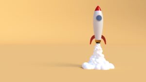 Rocket launching, representing website speed