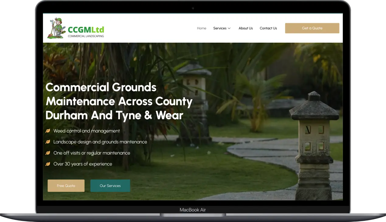 Landscape gardening website built for a rural Northumberland business Landscape gardening website built for a rural Northumberland business
