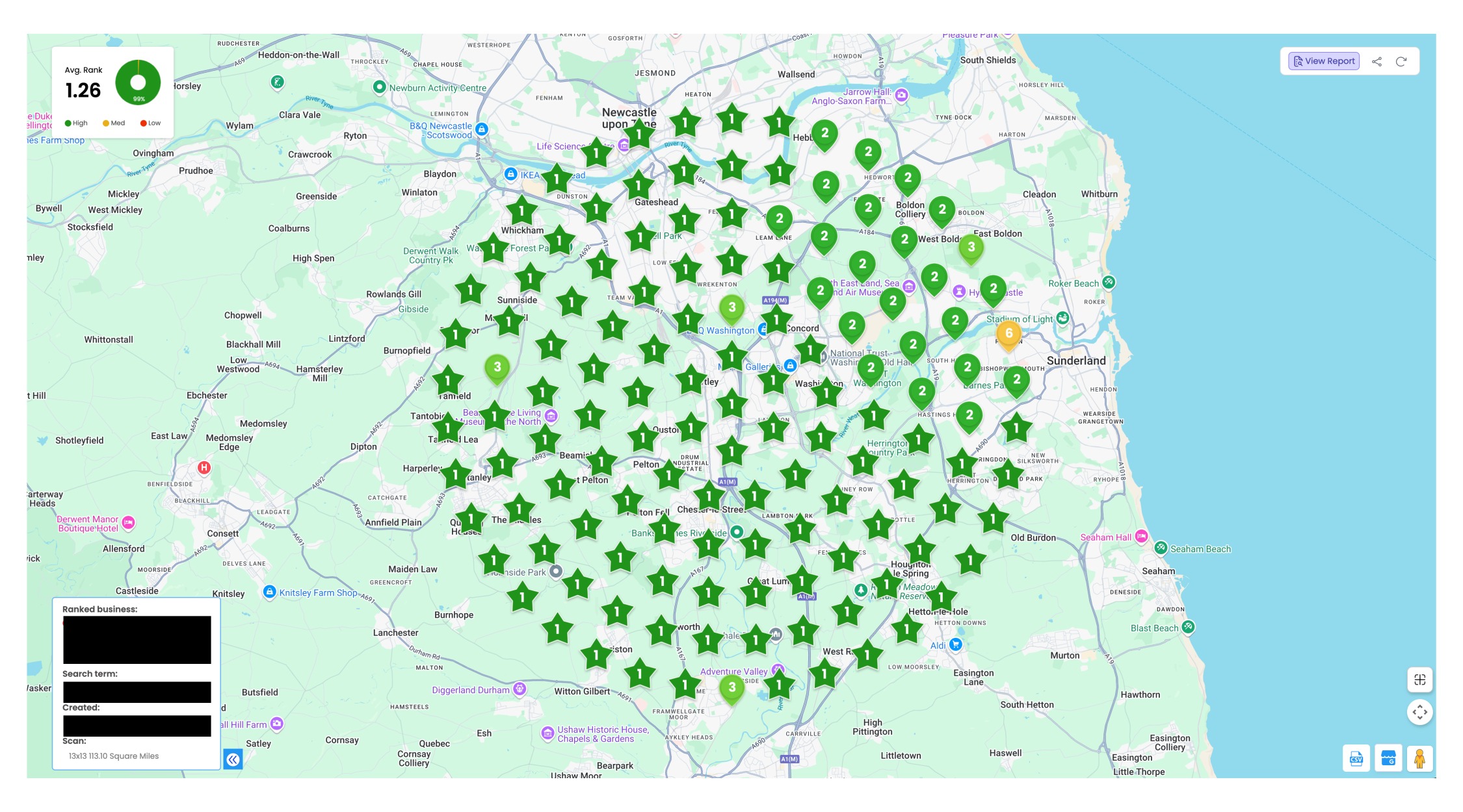 Local SEO case study — North East business ranking on Google Map Pack and first page through NE1 Web Design SEO services