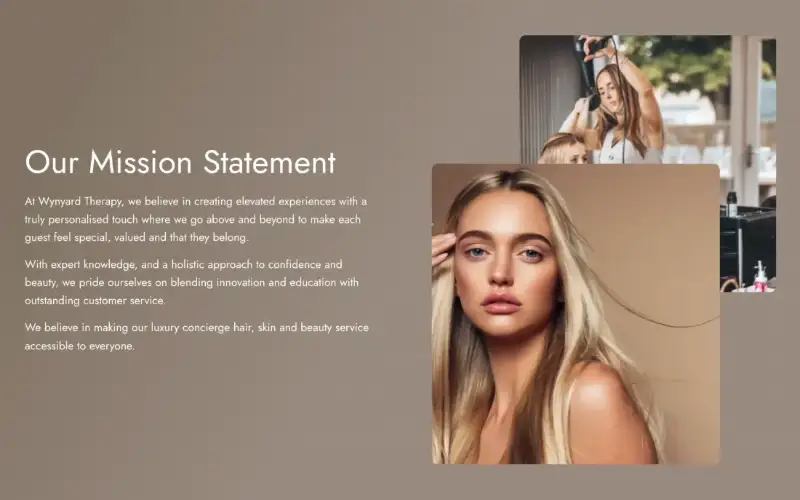 Website for a hair, beauty and skin clinic