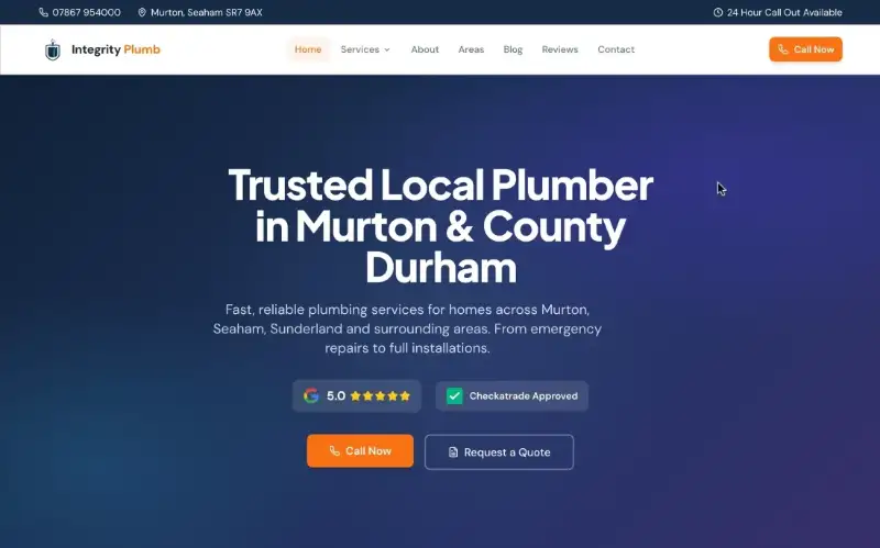 Website for a plumbing and heating business