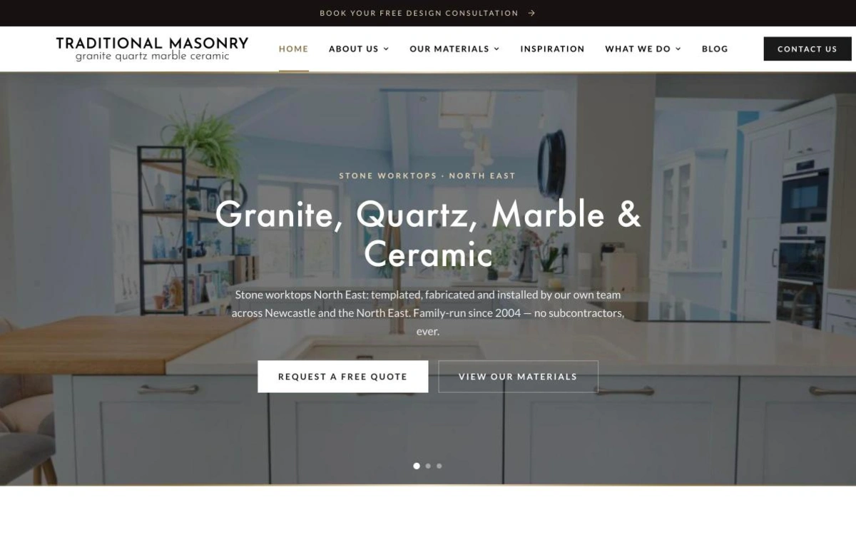 Traditional Masonry website, a home improvement website built by NE1